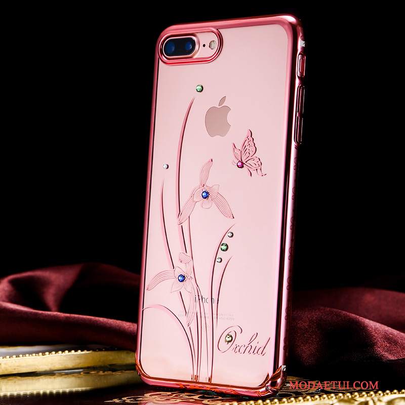 Futerał iPhone 7 Rhinestone Nowy Cienka, Etui iPhone 7 Luksusowy Złoto Anti-fall