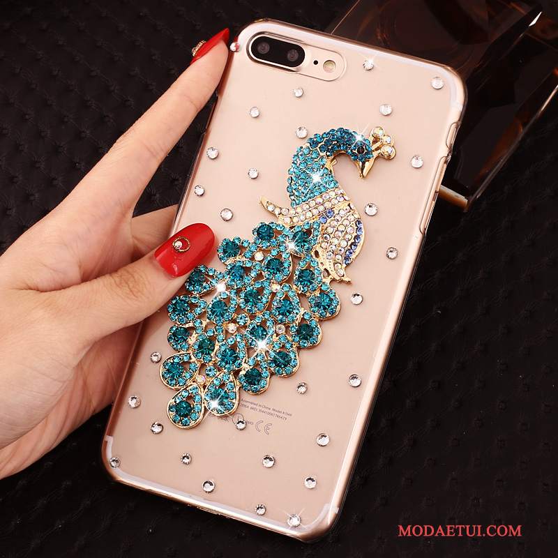 Futerał iPhone 8 Plus Rhinestone Na Telefon Niebieski, Etui iPhone 8 Plus Kryształkami Przezroczysty Nowy