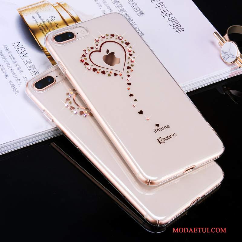 Futerał iPhone 8 Rhinestone Przezroczysty Anti-fall, Etui iPhone 8 Torby Nowy Różowe