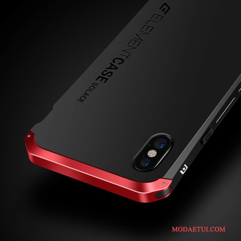 Futerał iPhone X Metal Anti-fall Modna Marka, Etui iPhone X Ochraniacz Czerwonyna Telefon