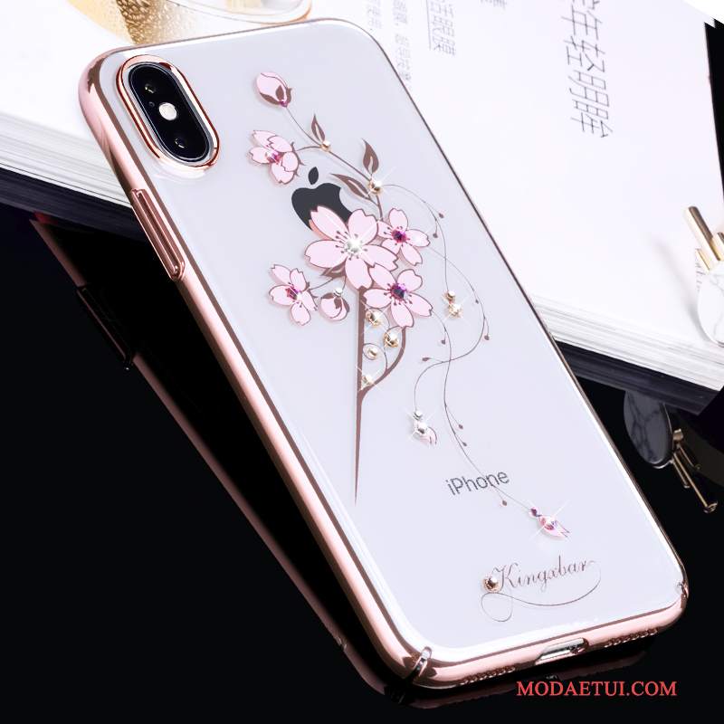 Futerał iPhone X Rhinestone Nowy Złoto, Etui iPhone X Torby Trudnona Telefon