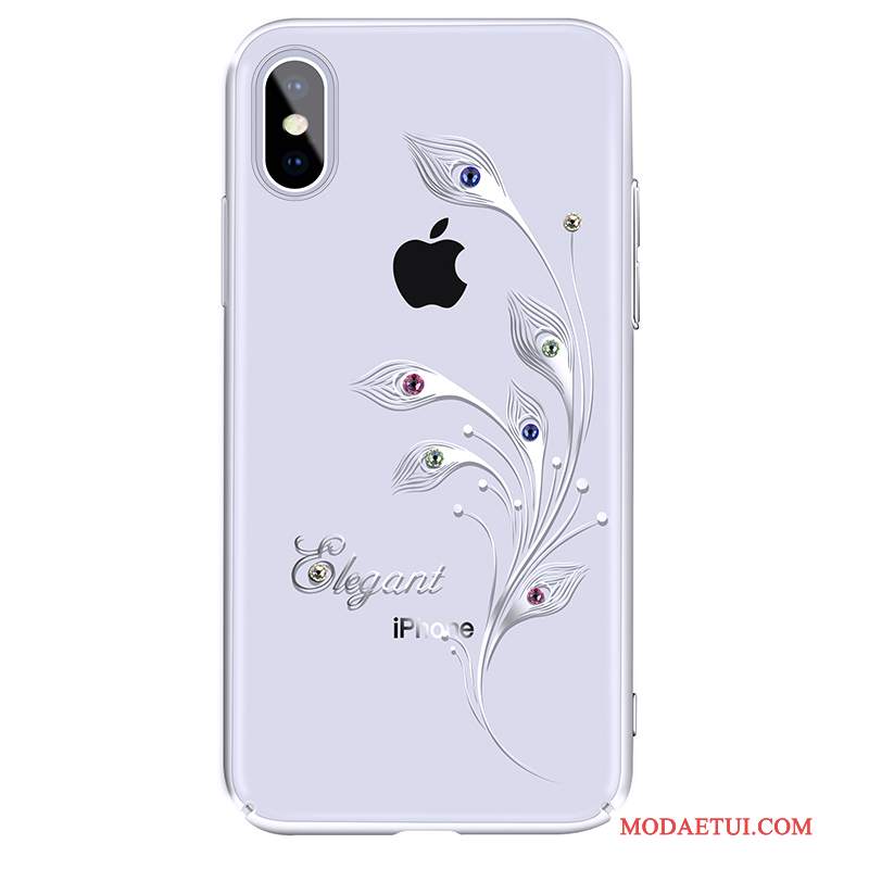 Futerał iPhone X Rhinestone Nowyna Telefon, Etui iPhone X Luksusowy Biały Anti-fall