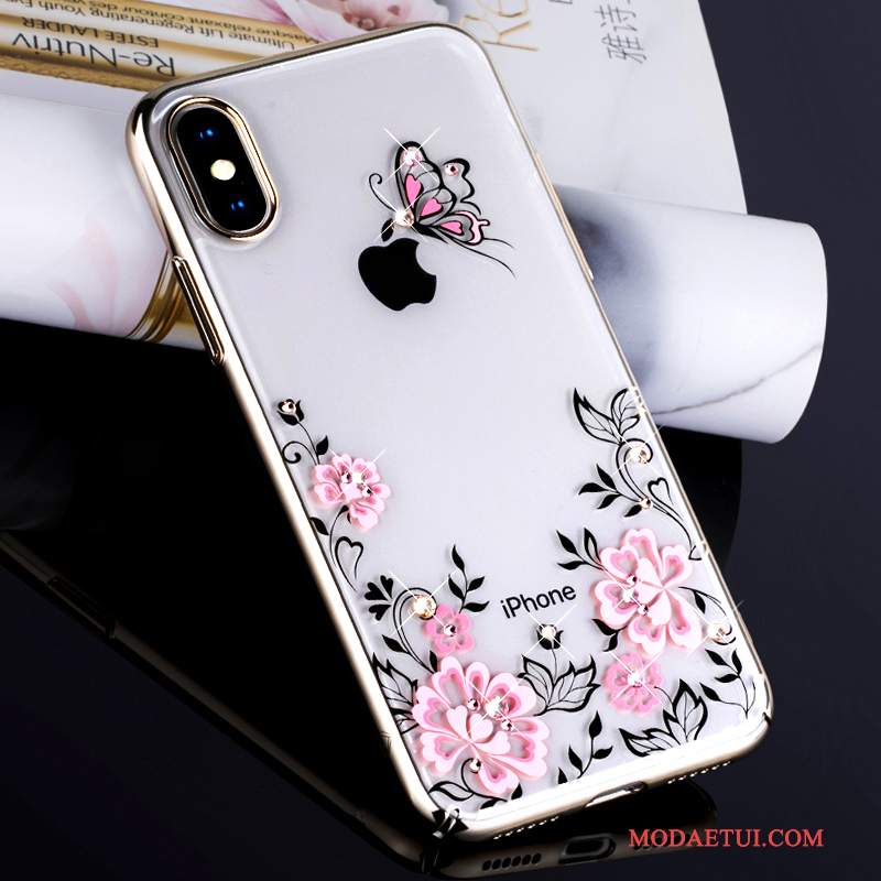 Futerał iPhone X Torby Anti-fall Nowy, Etui iPhone X Rhinestone Na Telefon Przezroczysty