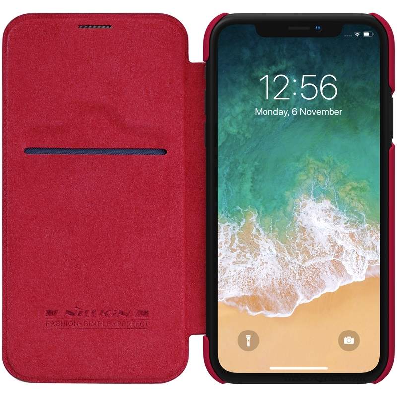 Futerał iPhone Xr Ochraniacz Czerwony Złoto, Etui iPhone Xr Skóra