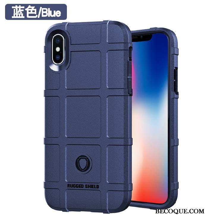 Futerał iPhone Xs Max Torby Anti-fall Osobowość, Etui iPhone Xs Max Silikonowe Na Telefon Niebieski